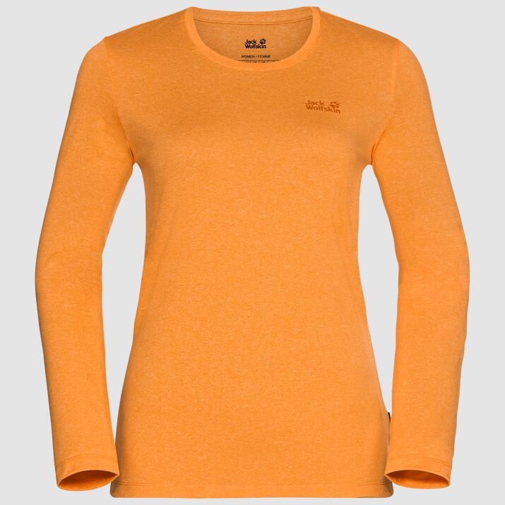 Camiseta Manga Larga Jack Wolfskin Sky Thermal Mujer Naranjas Oscuro Mexico-7826415